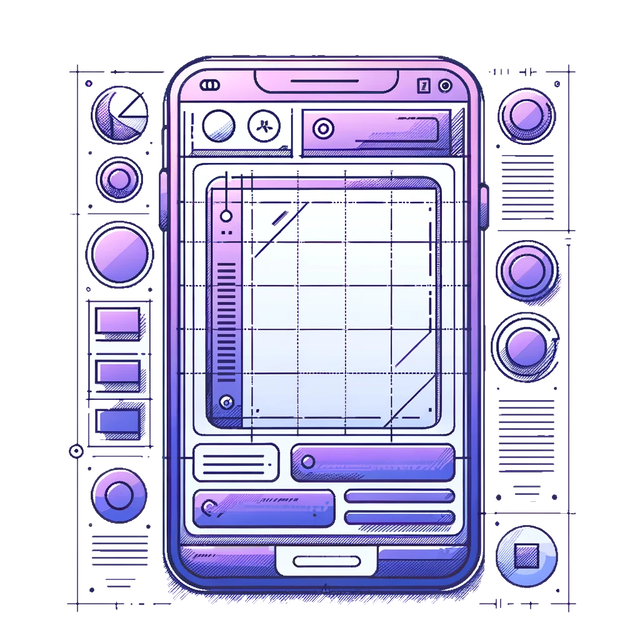 UI Blueprint Sketch Illustration